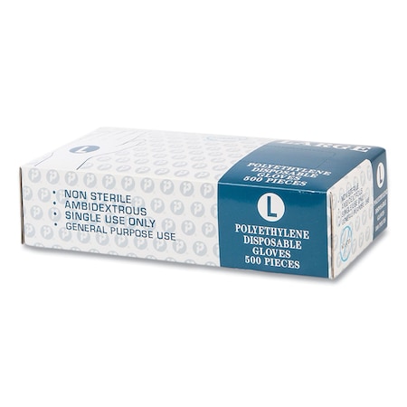 Integrated Bagging Systems Disposable Gloves, 3 mil Palm, Polyethylene, Powder-Free, L, 2000 PK, Clear GL-LG2K